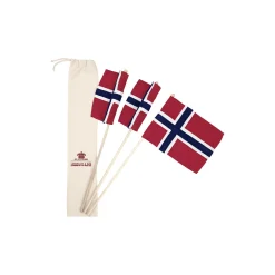 17. mai flagg på pinne 3 stk., rød, hvit, blå