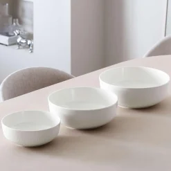 Afina salat skål, hvit