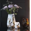 After Rain lykt/vase liten, hvit m/dekor