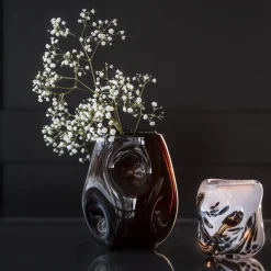 After Rain vase/lykt medium, brun
