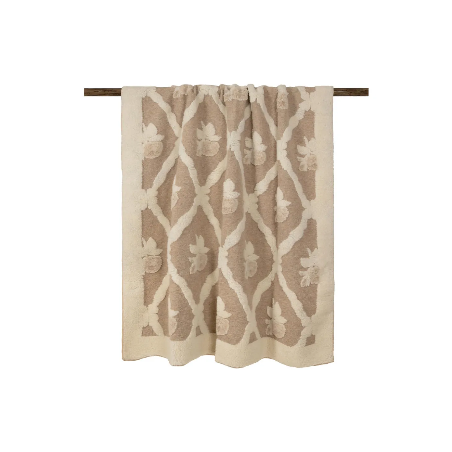 Antique Boiled Wool pledd, beige