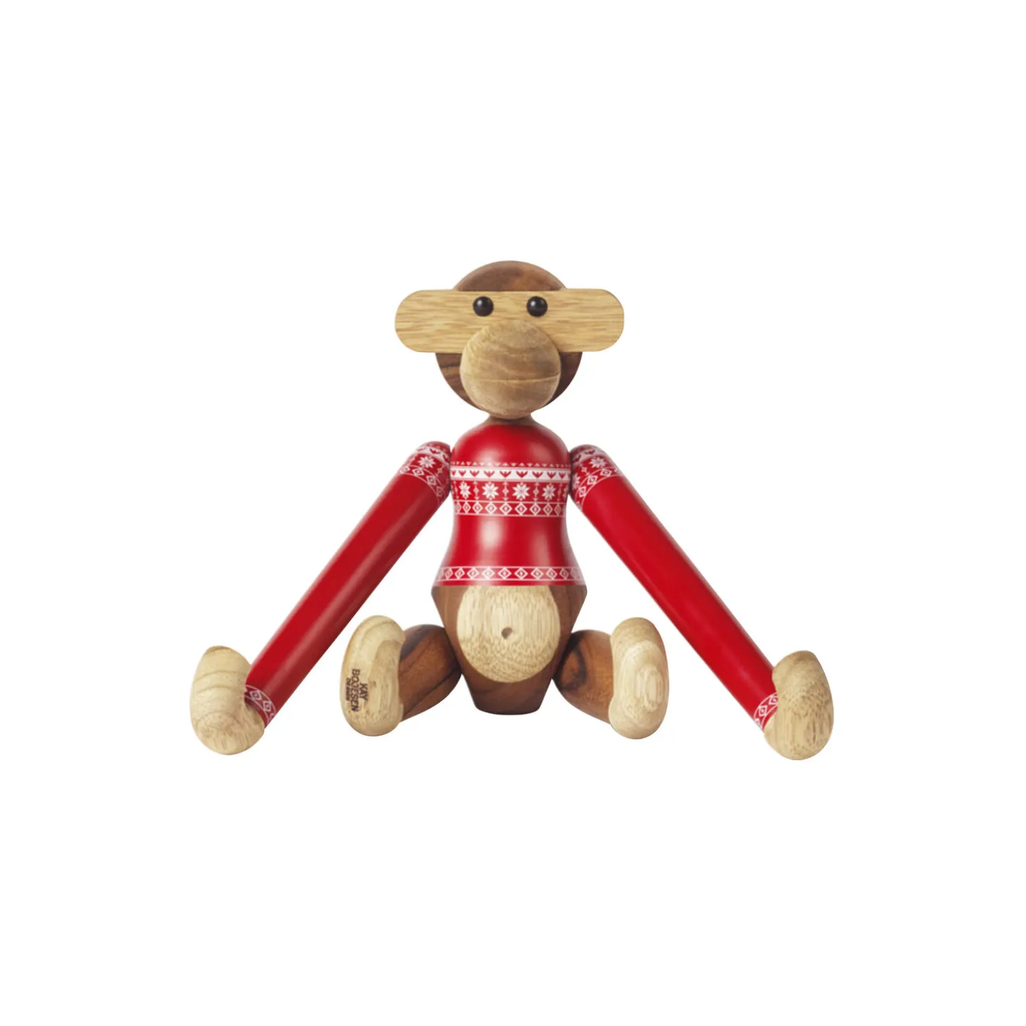 Ape med julegenser 2024 liten teak/limba