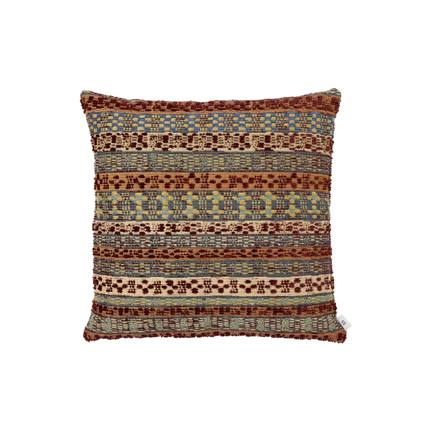 Astrid stripe pute 50x50, rust/green