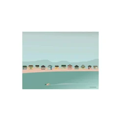 Badehus kystlinje plakat, 40x30 cm