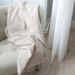 Basket pledd, beige