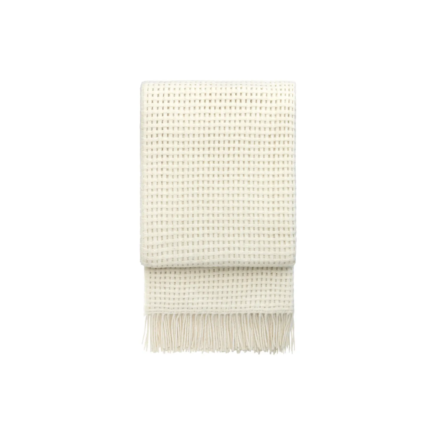 Basket pledd, off white