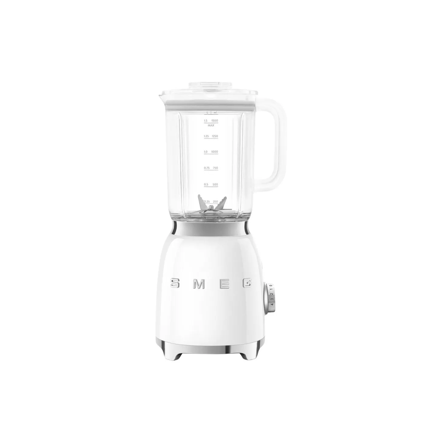Blender, skinnende hvit