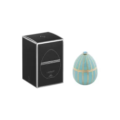 Bois de Russie duftlys egg, turquoise golden stripes