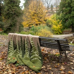 Bosco Verde Easy Boiled Wool pledd, green/brown