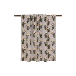 BUNCH OF FLOWERS GREY Easy boiled wool pledd 150x190cm