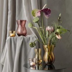 Calabas duo vase, burgunder/amber