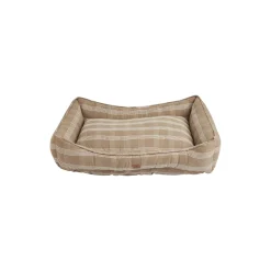 Checked hundeseng Medium, stone/lt beige
