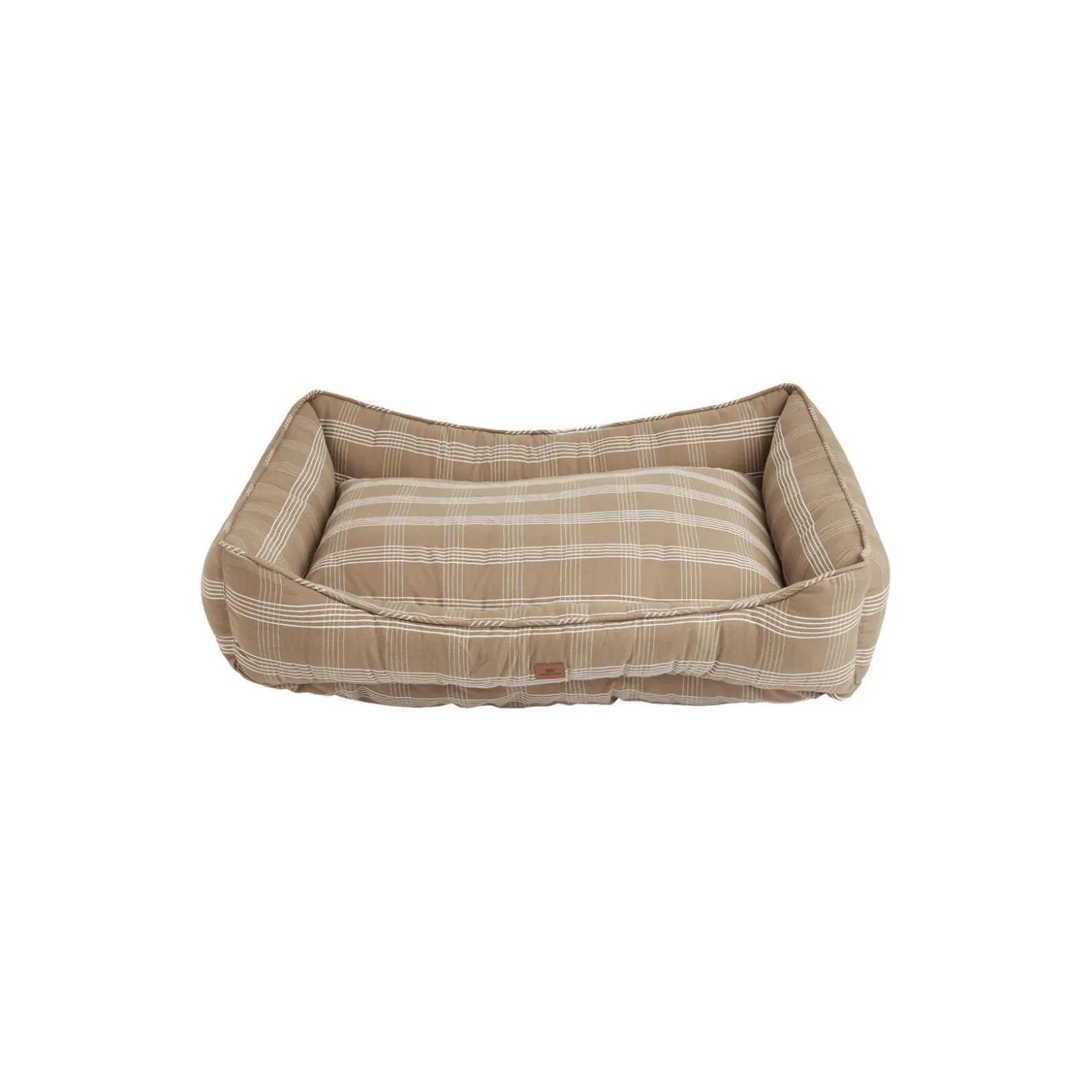 Checked hundeseng Medium, stone/lt beige