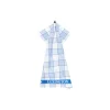Checked Org Cotton Terry kjøkkenhåndkle, white/blue