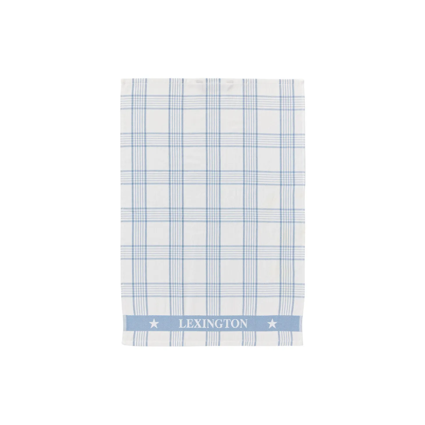 Checked Organic Cotton Terry Kitchen Towel, white/blue