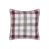 Checked putetrekk, burgundy/stone