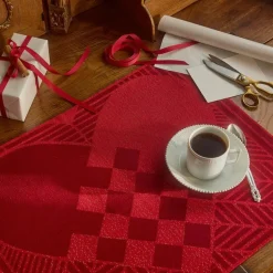 CHRISTMAS RUSTIC 50 juledekkeservietter, gold red