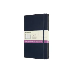 Classic Double Notebook linjert/blank, safirblå