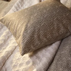Cotton Sateen Putetrekk, stone/white/beige