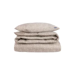 Cotton Sateen sengetøy, stone/white/beige