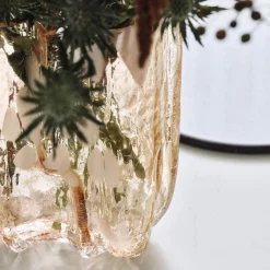 Crackle vase, amber/flaminco
