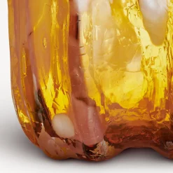 Crackle vase, amber/flaminco