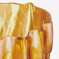 Crackle vase, amber/flaminco