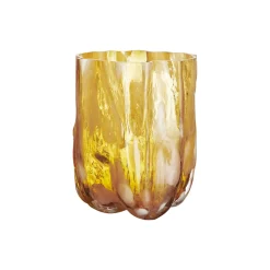 Crackle vase, amber/flaminco