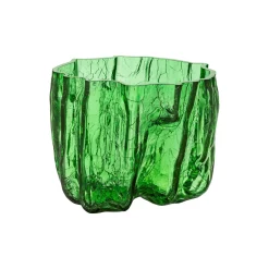 Crackle vase, green