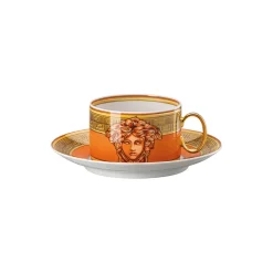 Cup/Saucer 4 low, orange coin