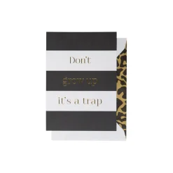 Don't Grow Up It's A Trap kort, hvit/svart/gull