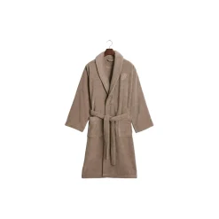 Embroidery badekåpe, taupe beige