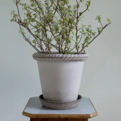 Emilia RAW potte med underfat, grey