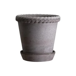 Emilia RAW potte med underfat, grey