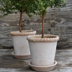 Emilia RAW potte med underfat, rosa