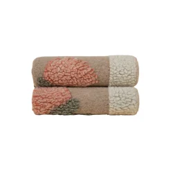 Fane pledd - kort ull, rosa/beige