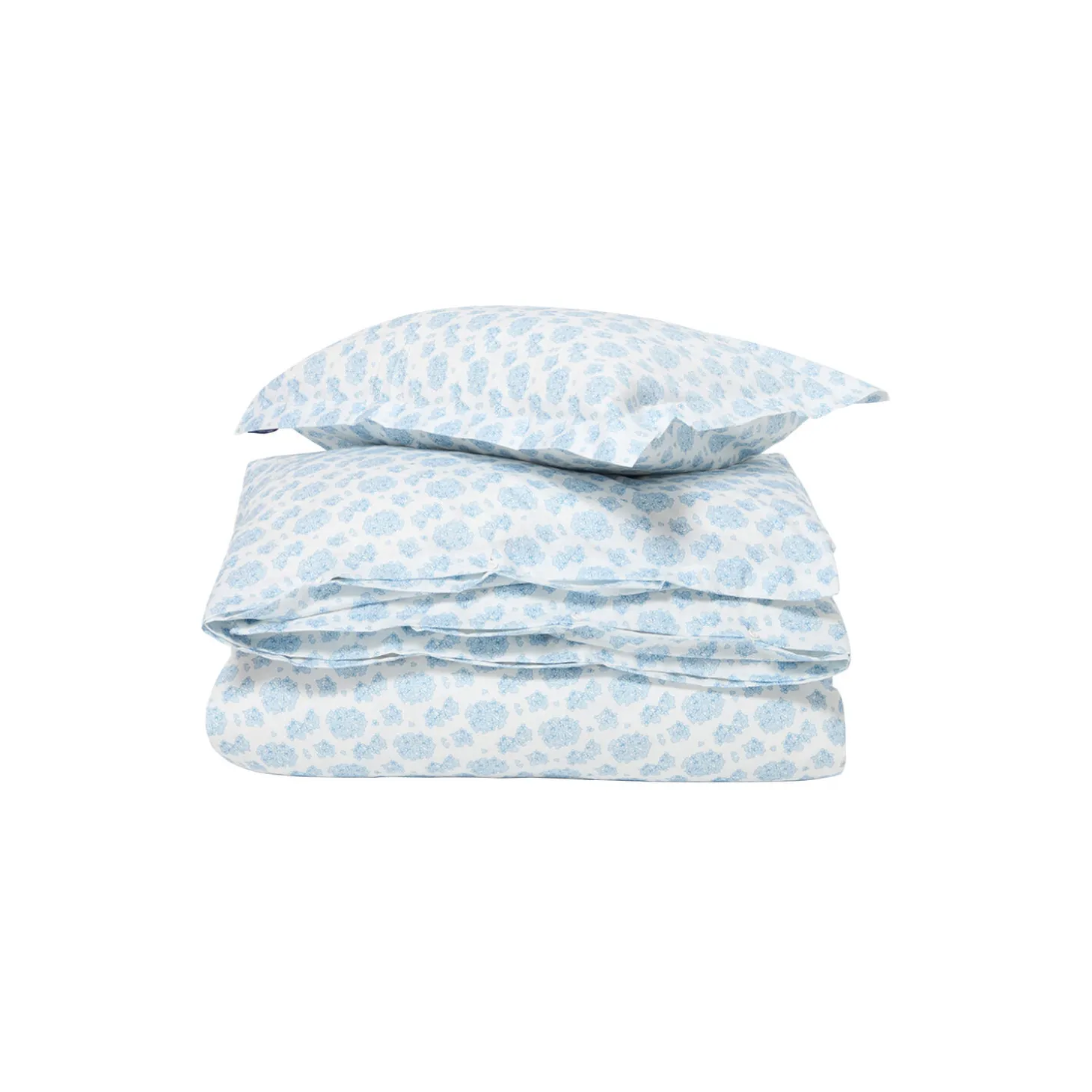 Floral Cotton Sateen sengetøy, blue/white