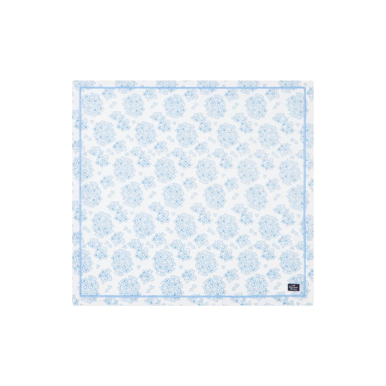 Floral Org. Cotton serviett, blue/white
