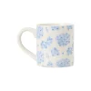 Floral Stoneware krus, blue/white