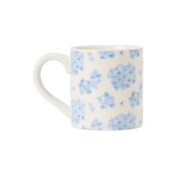 Floral Stoneware krus, blue/white