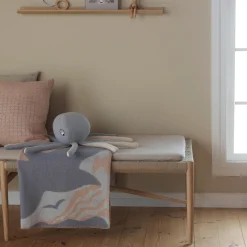 Fugl Og Fisk Halvpledd, Grey/Beige