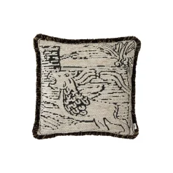 GM lion fringe pute 50x50, beige/brown