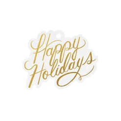 Happy Holidays gaveetiketter, 8 stk.