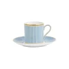 HELIA Coffee Cup Saucer BD, hvit og turkis/gull