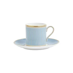 HELIA Coffee Cup Saucer BD, hvit og turkis/gull