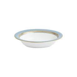 HELIA Open Oval Dish, hvit og turkis/gull