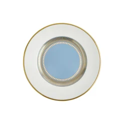 HELIA Plate, hvit og turkis/gull
