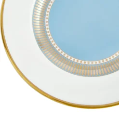 HELIA Plate, hvit og turkis/gull