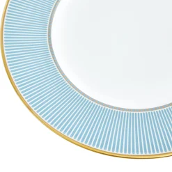 HELIA Plate, hvit og turkis/gull