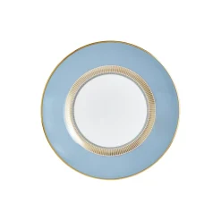 HELIA Plate, hvit og turkis/gull